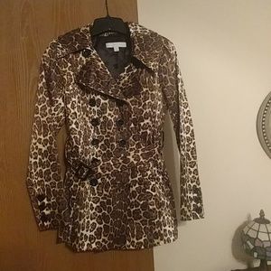 Leopard print trench